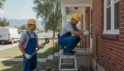 Plumber repairing a pipe in Salt Lake City, UT for plumbing repair service