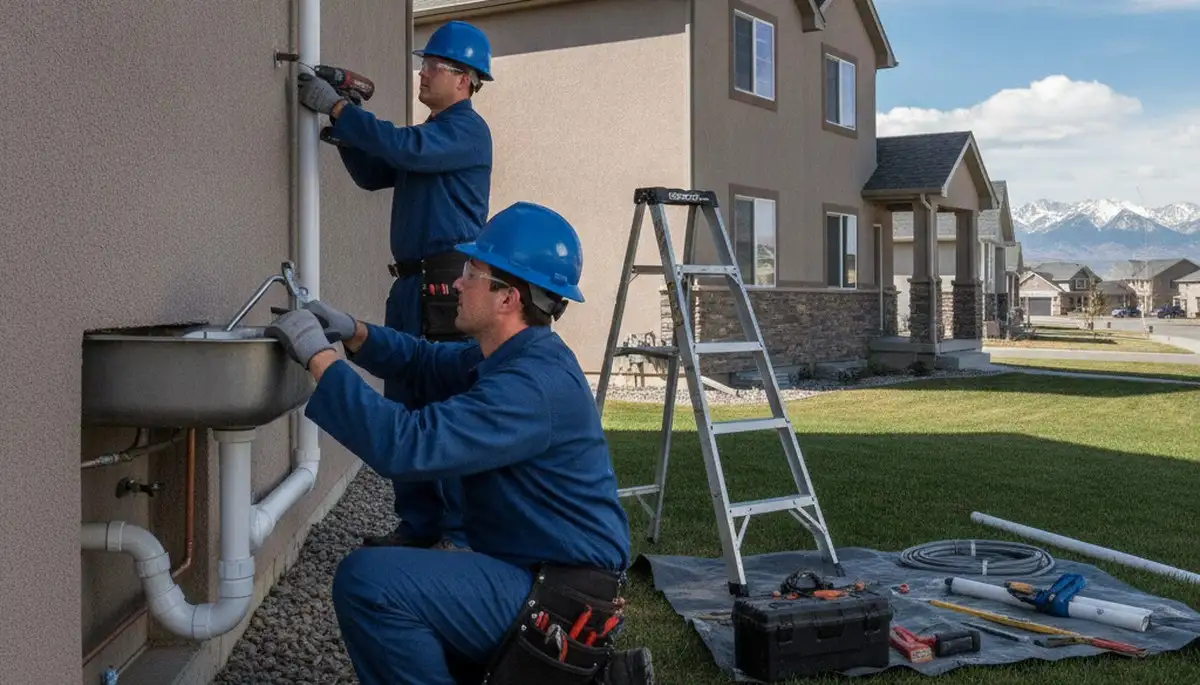 Plumber repairing pipe leak in Salt Lake City, UT for residential plumbing service