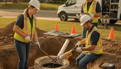 Septic repair service truck in Salt Lake City, UT for home plumbing repairs