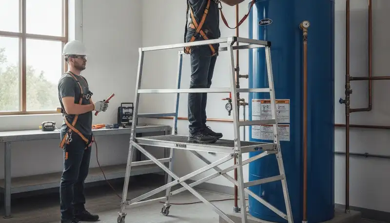 Salt Lake City plumber repairing a home water heater for reliable hot water service
